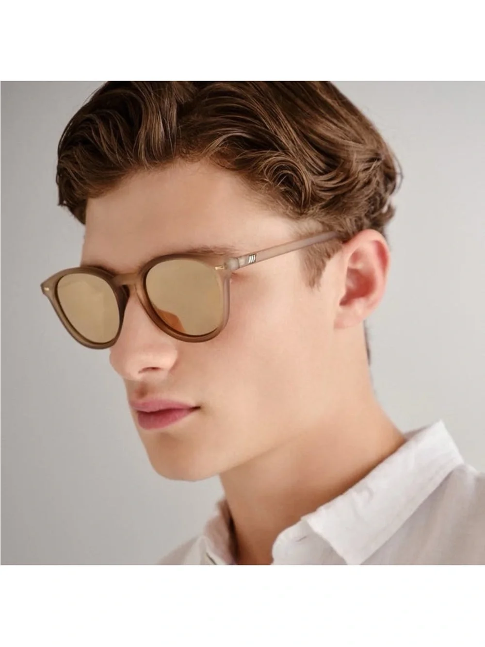 LE SPECS Bandwagon NEW Sunglasses Matte Stone Frame With Copper Mirror Lens NEW